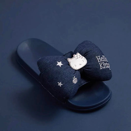 Sanrio Denim Hello Kitty Slides Summer Shoes