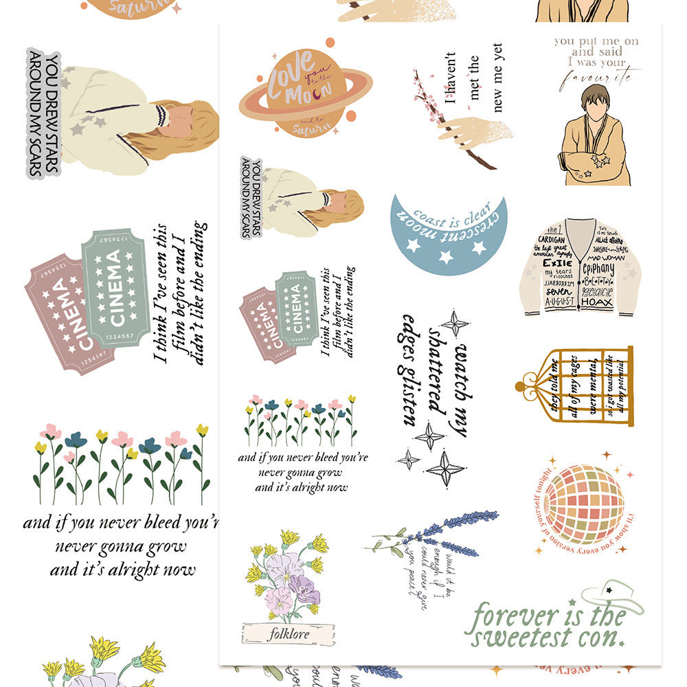 Taylor Swift 8Pcs Sticker Sheets