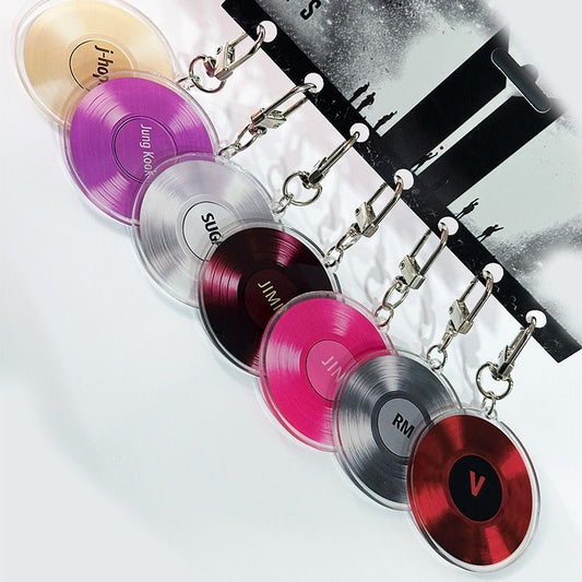 K-pop BTS Vinyl Army Bag Phone Charms Accessories Set of 7 Acrylic Keychain