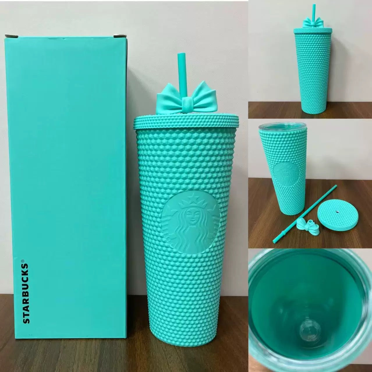 FREE SHIPPING CLEARANCE SAKE Authentic Starbucks 765ml Teal Plastic Tumbler