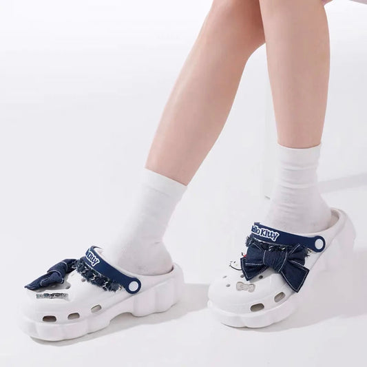 Sanrio Denim Hello Kitty Crocs Summer Shoes