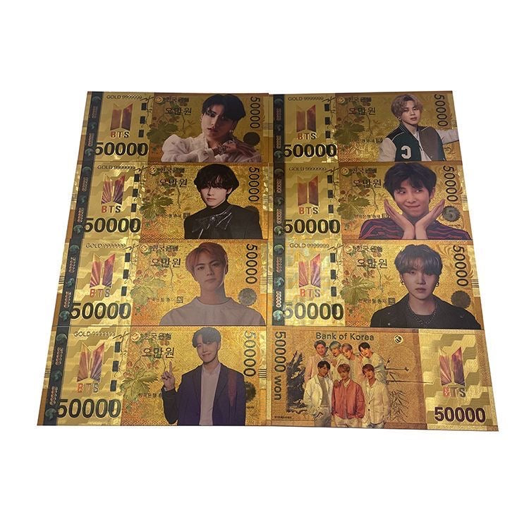k-pop BTS Money 7 Notes + Certificate Jungkook Jhope Suga V Jimin RM Jin