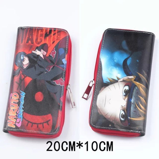 Anime Naruto Money Wallet Gaara Itachi Kakashi Zipper Akatsuki