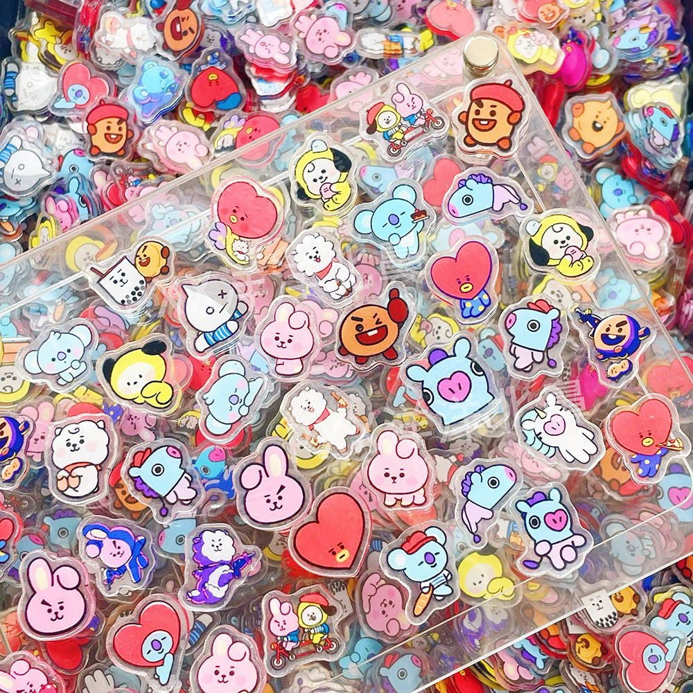 K-pop BTS Charms Acrylic DIY Concert World Tour Freebies 60 mixed pieces 2cm