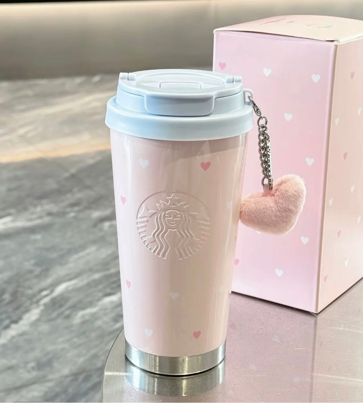 Authentic Starbucks China 520 Valentines Day Stainless Steel Coffee Cup