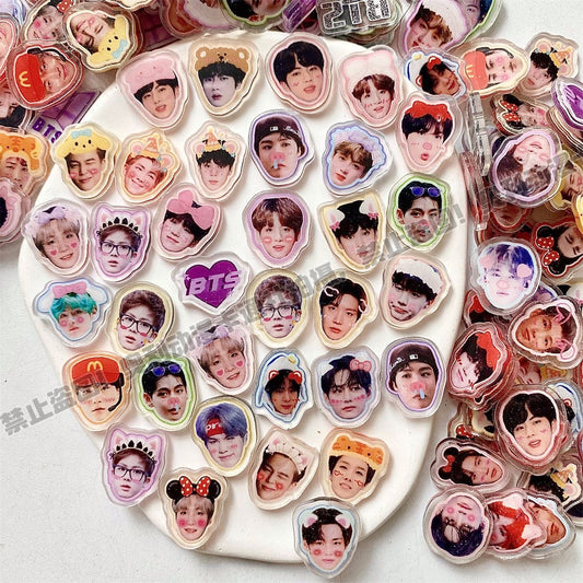 K-pop BTS Charms Acrylic DIY Concert World Tour Freebies 60 mixed pieces