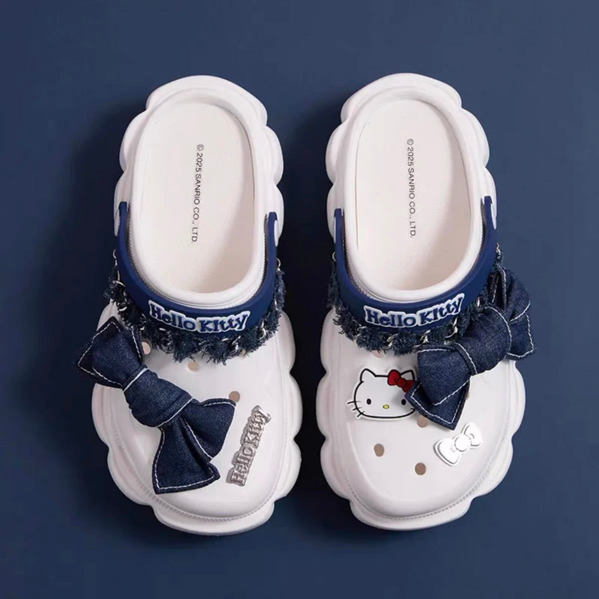 Sanrio Denim Hello Kitty Crocs Summer Shoes