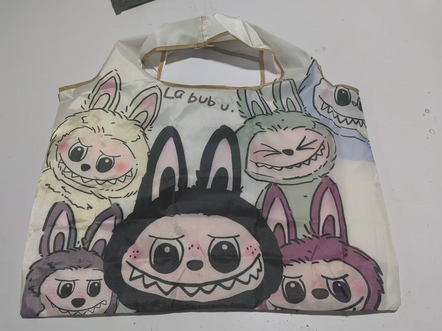 Labubu Set of 3 Cute Kawaii Foldable Shopping Bags