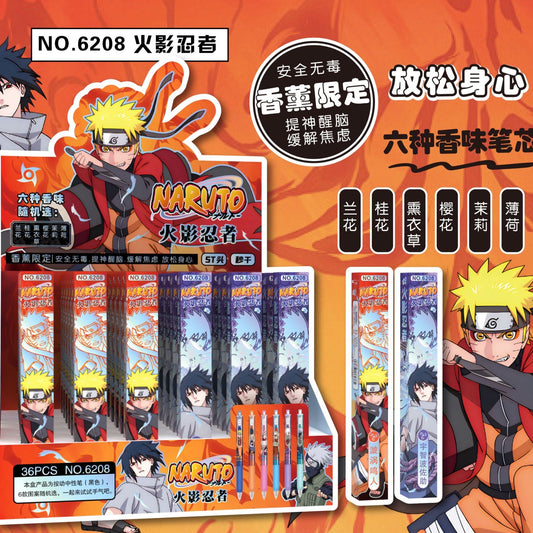 Full Set 36 Blind Boxes Pen Labubu Naruto Jujutsu Kaisen Pikachu Modaozushi Slam Dunk 0.5 mm Black Ink Pen