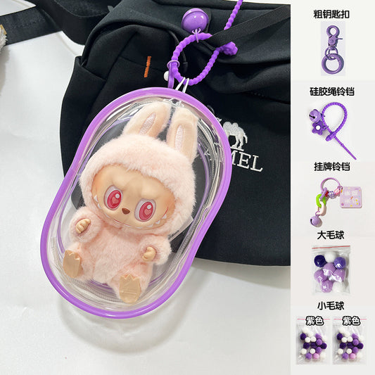 Popmart Have a sit Labubu Plushy Keychain Bag Anti Theft Accessories