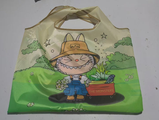Labubu Set of 3 Cute Kawaii Foldable Shopping Bags