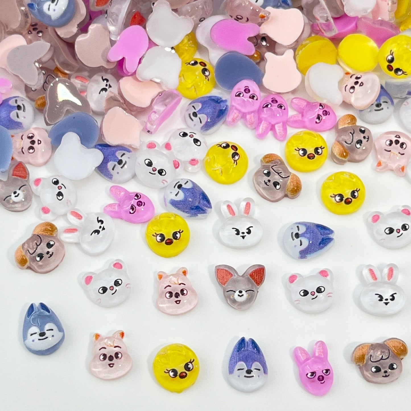 K-pop Skzoo Stray Kids Nail Charms pack of 20 mixed designs + sticker pack