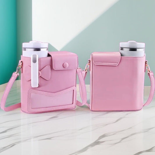 Stanley Cup Purse, Crossbody Bag with Water Bottle Holder, Adjustable Women Shoulder Strap