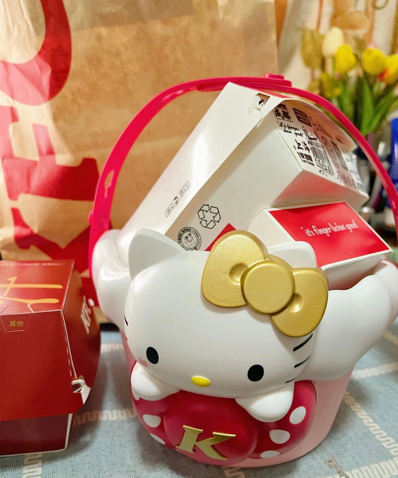 KFC X Sanrio 2021 Hello Kitty Bucket Cute and Kawaii