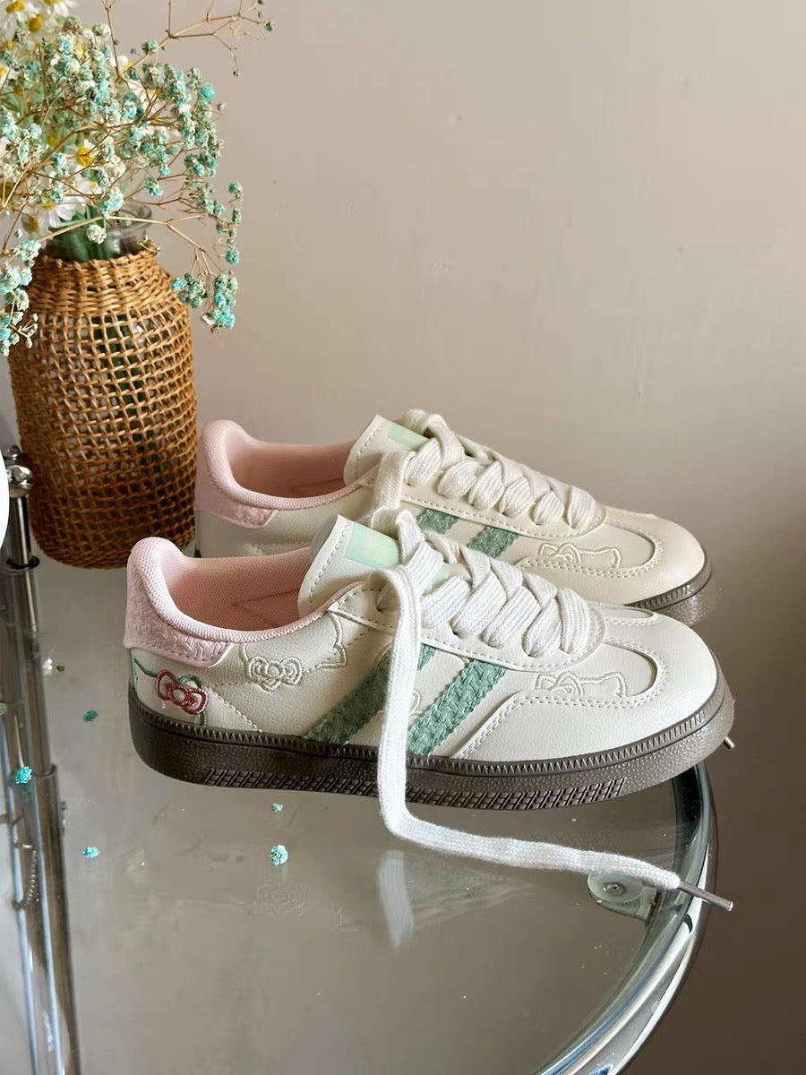 Sanrio Hello Kitty Sneakers Pink White Green