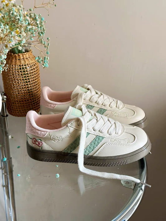 Sanrio Hello Kitty Sneakers Pink White Green