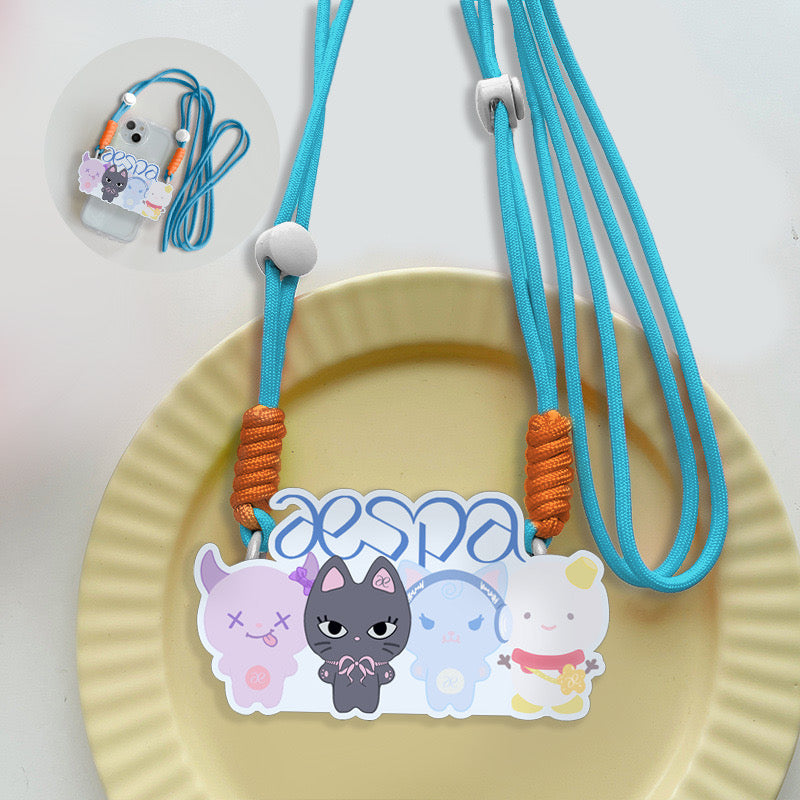 K-pop IVE Phone Accessories Lanyard Phone Clip Stray Kids  Aespa Baby Monster