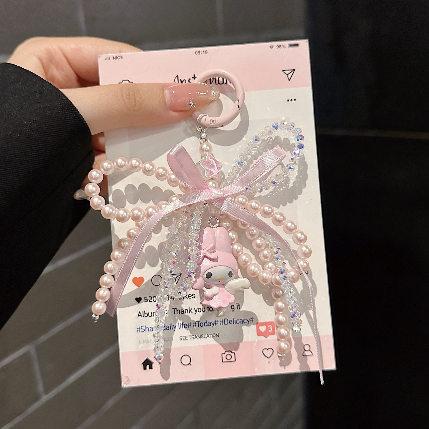 Cute Angel Sanrio Bag Charm Phone Charm Accessories Hello Kitty Kuromi My Melody Cinamoroll Pompompurin Charming Kitty