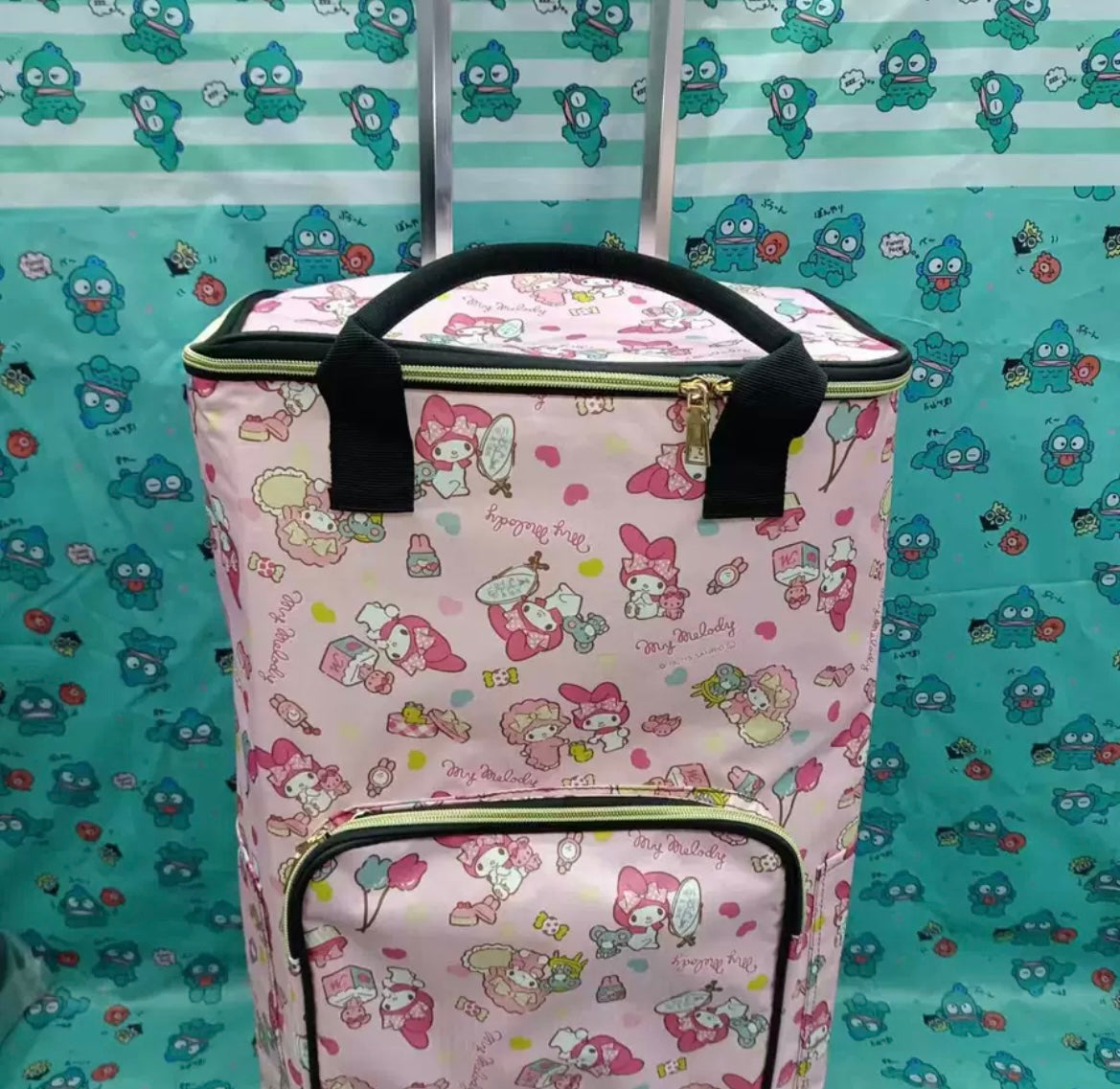 [Free Shipping] Cute Sanrio Insulated Shopping Bag Trolley With Wheels My Melody Cinnamoroll Hello Kitty Pompompurin