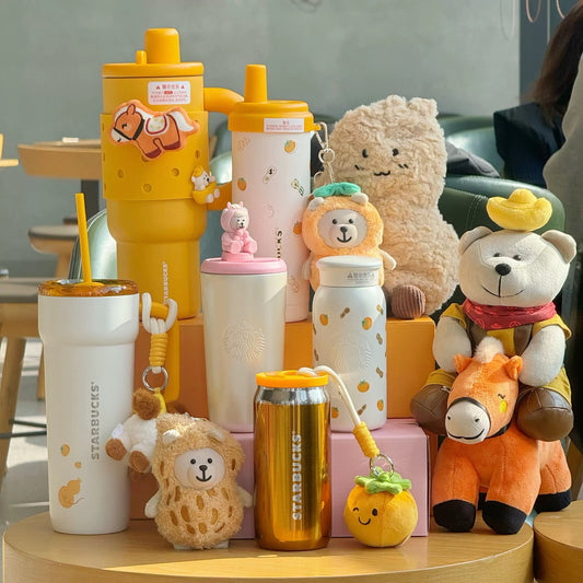 Authentic Starbucks China 2026 Chinese New Year of the Horse Cups Bearista Plushy