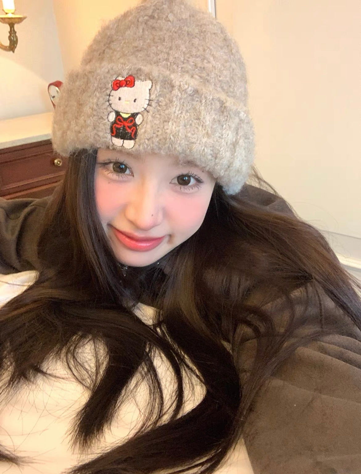 Sanrio Winter Warm Fuzzy Hat Hello Kitty