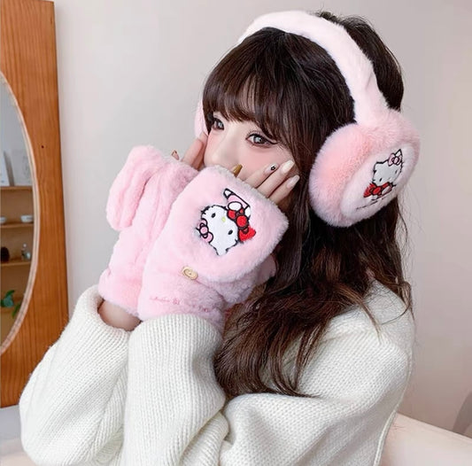 Sanrio Winter Mittens + Earmuffs