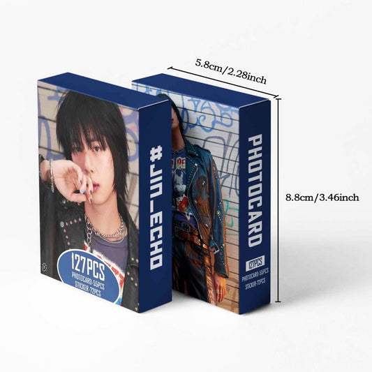 K-pop BTS Jin Echo Album Lomo Cards 55 PCS + 72 Stickers