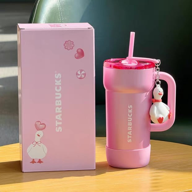 Authentic Starbucks 2026 Chinese Valentines Day Series Sweet Star Duck Cups Plush Bear