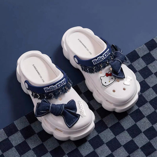 Sanrio Denim Hello Kitty Crocs Summer Shoes