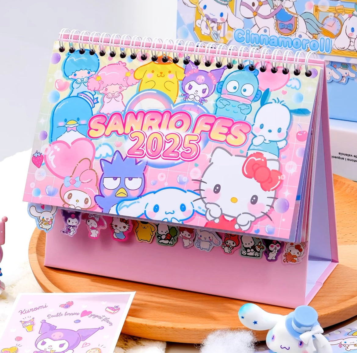 Sanrio 2025 New Year Calendar Stationary Kuromi My Melody Kuromi Cinamoroll