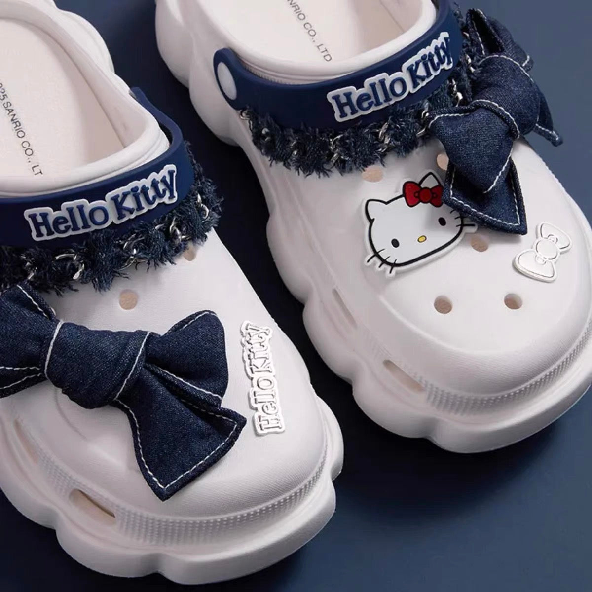 Sanrio Denim Hello Kitty Crocs Summer Shoes