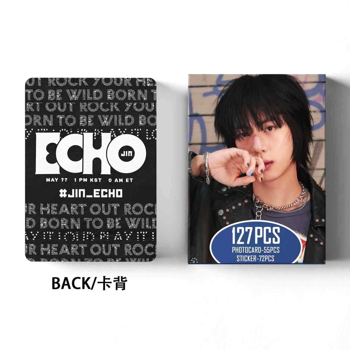 K-pop BTS Jin Echo Album Lomo Cards 55 PCS + 72 Stickers