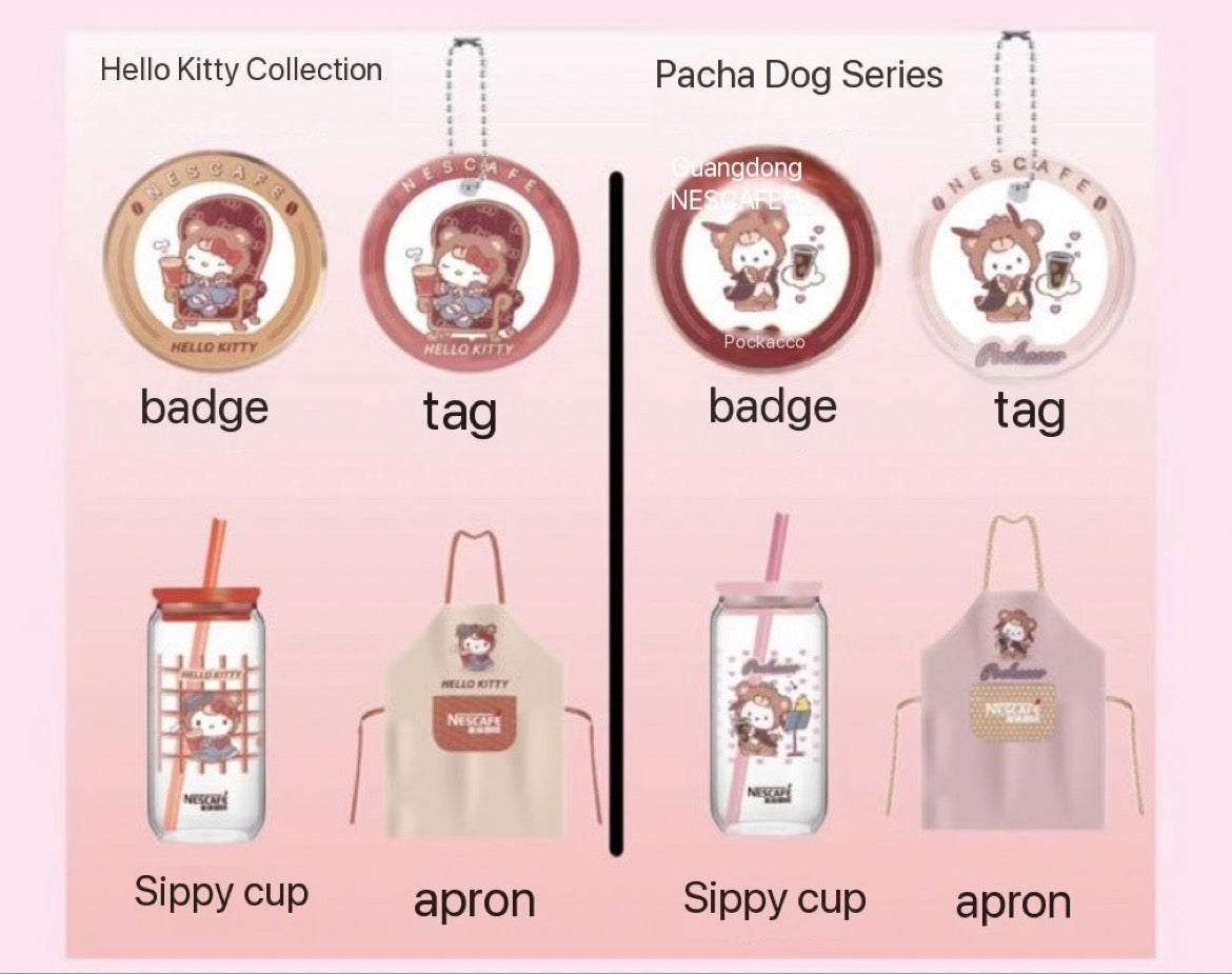 Sanrio X Nestle Coffee Glass Cup Badge Apron