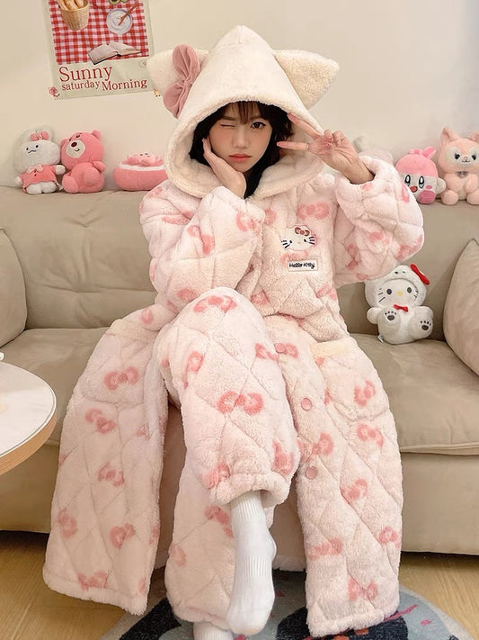 Sanrio Winter Pajamas Hello Kitty Robe + Pants