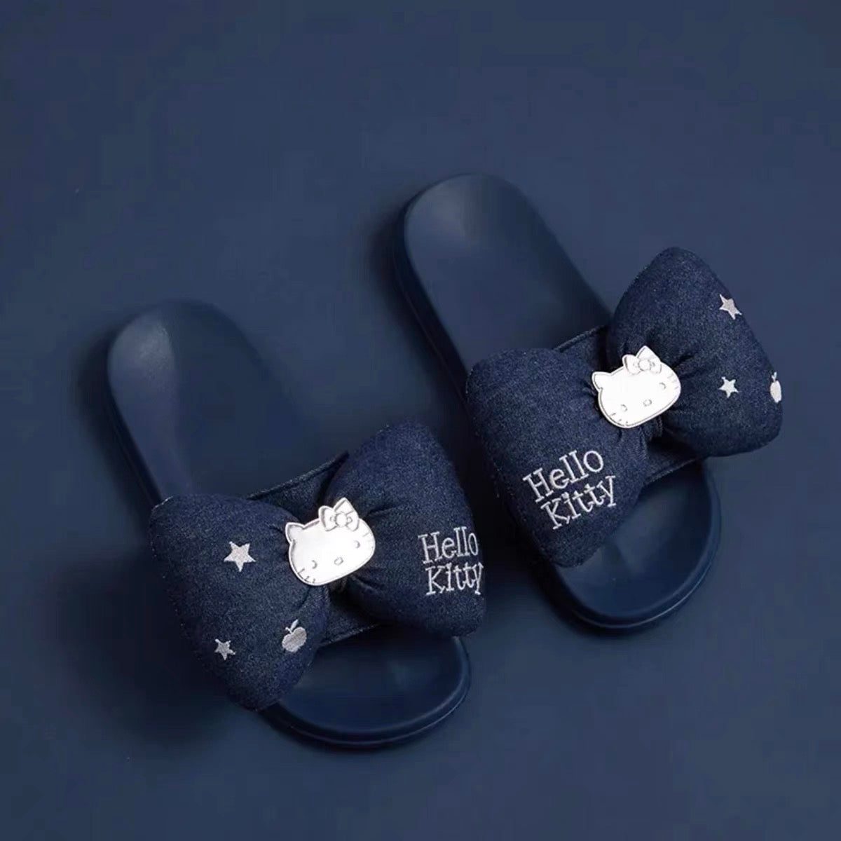 Sanrio Denim Hello Kitty Slides Summer Shoes