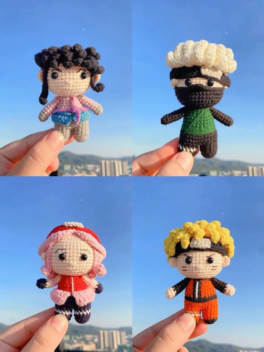 Hand-knitted Naruto Kakashi Sakura Handmade Plush Toy Pendant Bag Charm Keychain