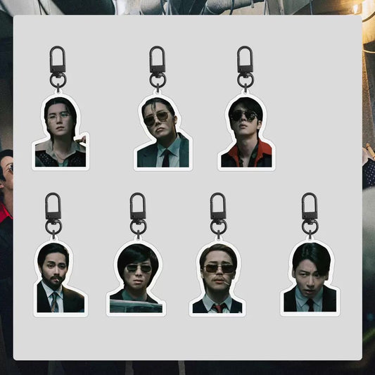 K-pop BTS l Bag Phone Charms Accessory Set of 7 Acrylic Keychain