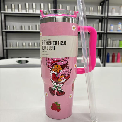 Cute Strawberry Shortcake Stanley Inspired 40 oz Tumbler