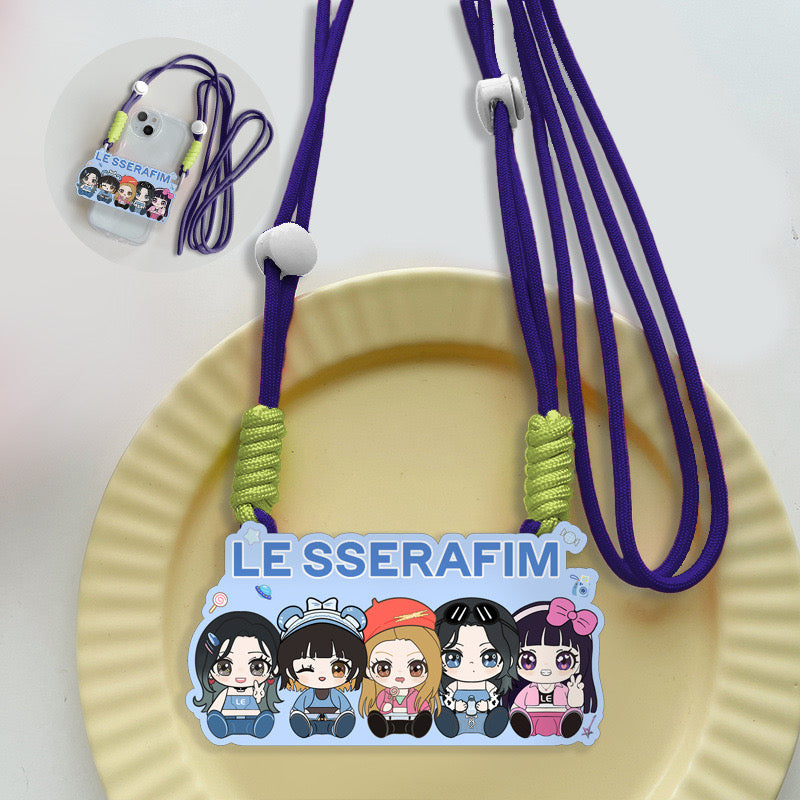 K-pop IVE Phone Accessories Lanyard Phone Clip Stray Kids  Aespa Baby Monster