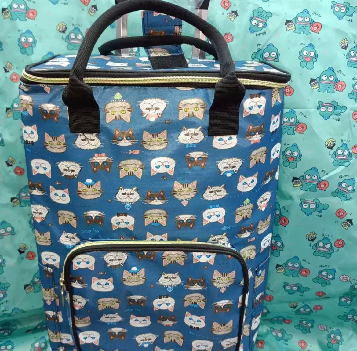 [Free Shipping] Cute Sanrio Insulated Shopping Bag Trolley With Wheels My Melody Cinnamoroll Hello Kitty Pompompurin