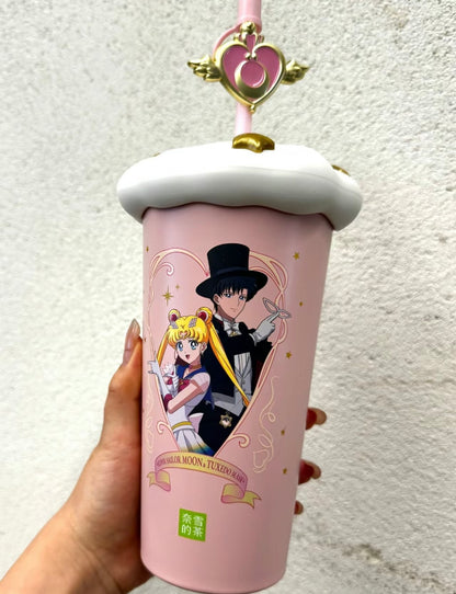 Sailor moon X Naixue Tea Ceramic Thermos Cup Fluffy Bag