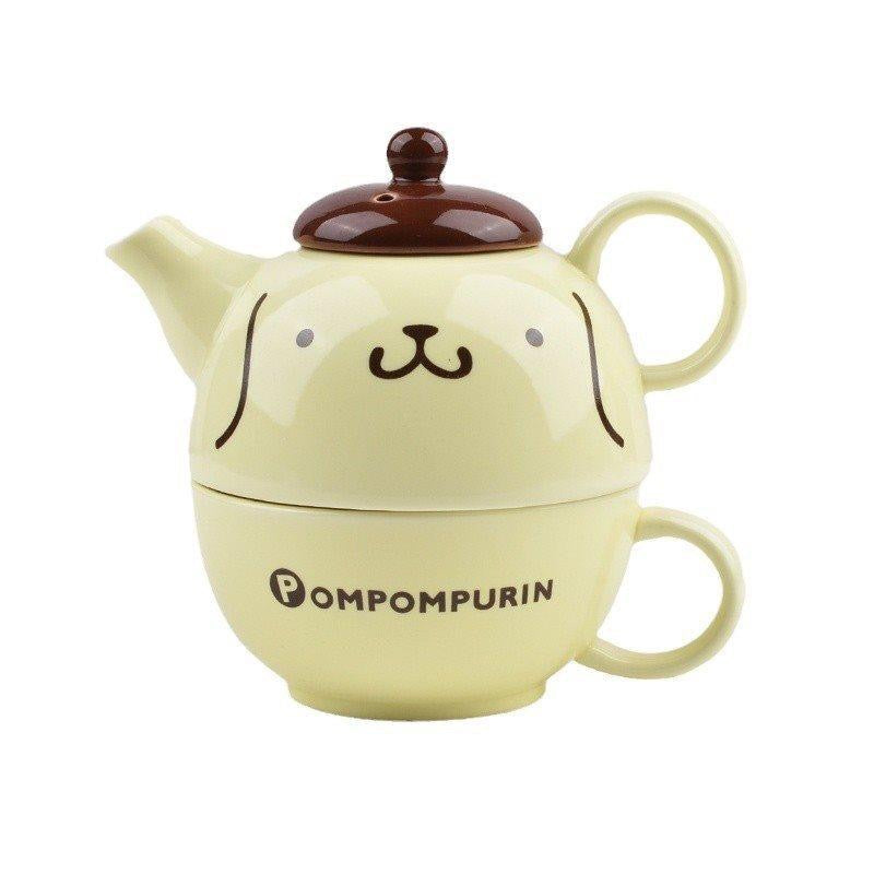 Cute Sanrio Japanese Pompompurin Teapot Set