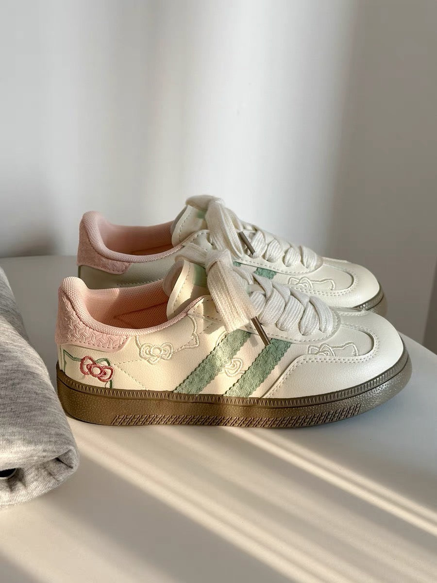 Sanrio Hello Kitty Sneakers Pink White Green