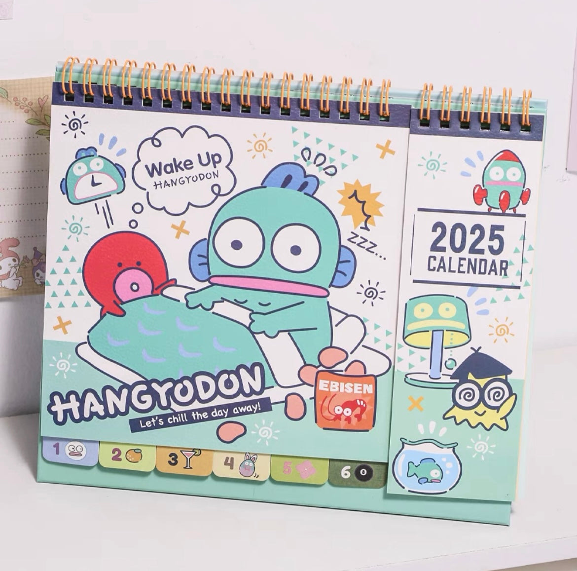 Sanrio 2025 New Year Calendar Stationary Kuromi My Melody Kuromi Cinamoroll Hangyodon