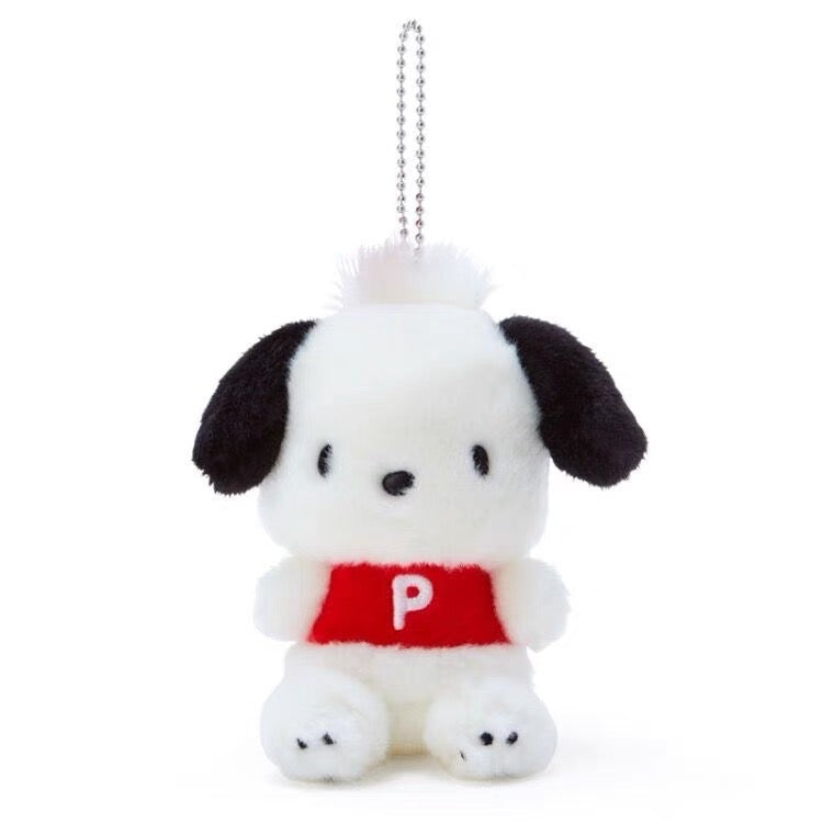 [FREE SHIPPING] Sanrio Japanese Style Plushy Keychain Bag Charm Kerroppi My Melody Tuxedo Sam Hello Kitty Pochacco Hangyodon 12 cm plushy