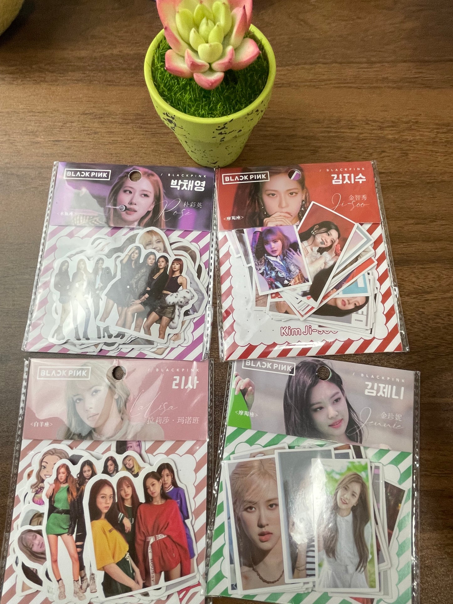 K-pop Black Pink 4 Packs Stickers Lisa Rose Jennie Jisoo Stationary