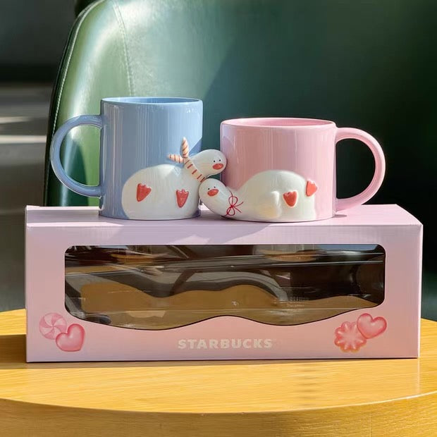 Authentic Starbucks 2026 Chinese Valentines Day Series Sweet Star Duck Cups Plush Bear