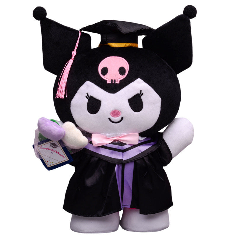 [FREE SHIPPING] Sanrio Graduation Japanese Style Plushy Keychain Bag Charm My Melody Cinamoroll Kuromi Kiki Lala Twinstars