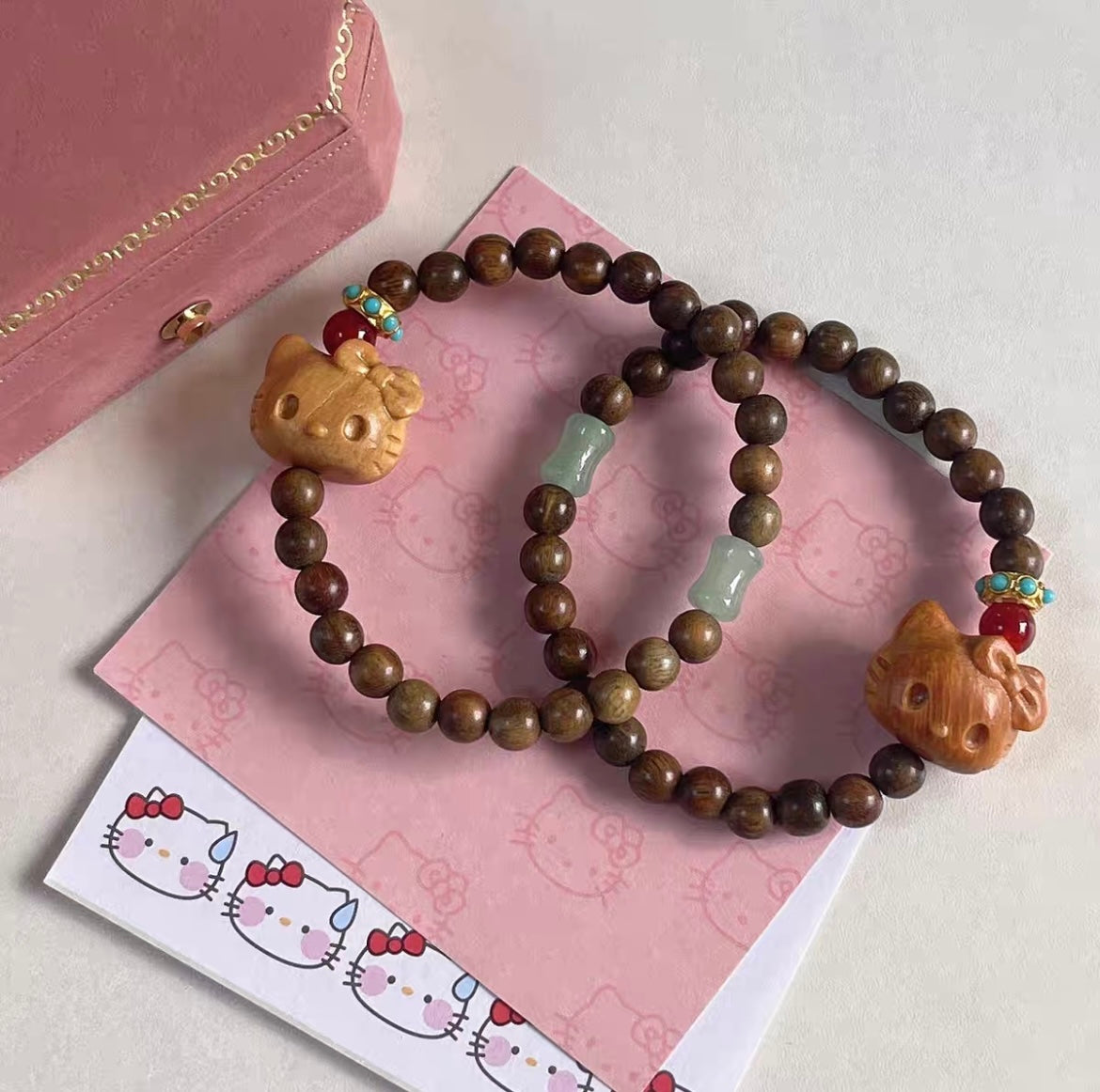 Sanrio Hello Kitty Natural Sandalwood Bracelet Incense Lucky Bracelet