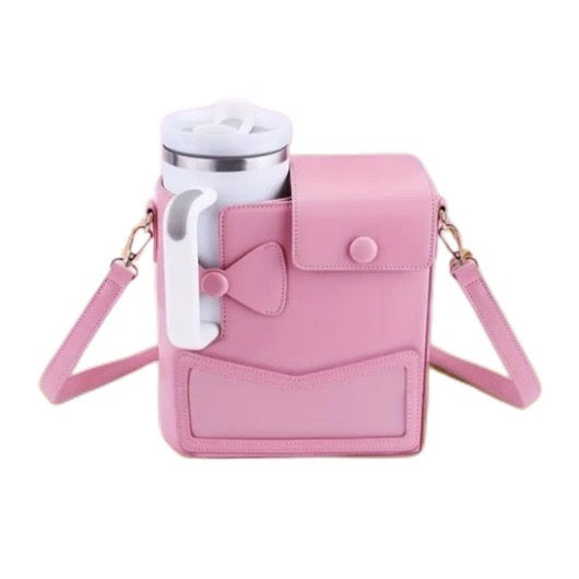 Stanley Cup Purse, Crossbody Bag with Water Bottle Holder, Adjustable Women Shoulder Strap